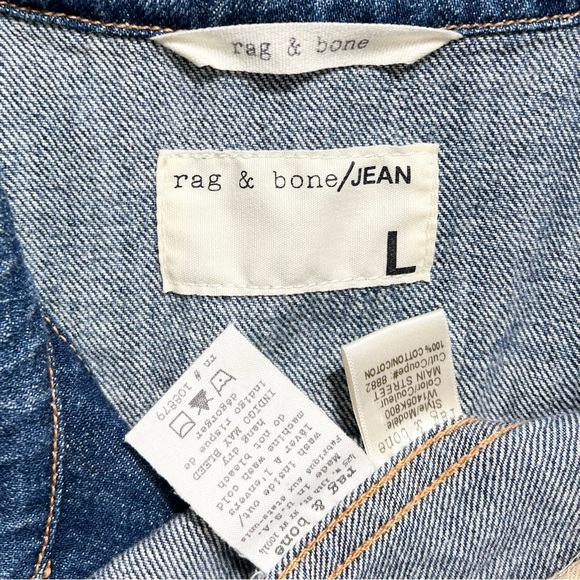 SOLD-Rag & Bone Distressed Denim Sleeveless Jean Vest, Jean Jacket - Picture 11 of 12